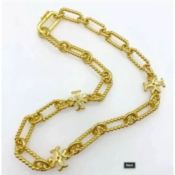 Tory Burch Gold Roxanne Chainlink Necklace AND Bracelet SET!!! - Picture 4 of 11